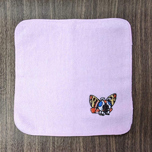 モスラ（1992） 刺繍ミニタオル　 ピンク